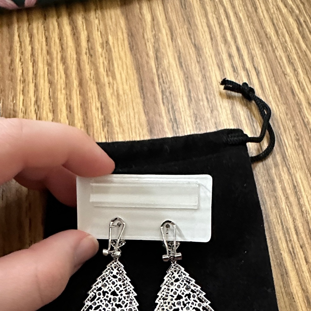 Brand New Never Worn Silver Cubic Zirconia Earrings - Picture 5 of 5